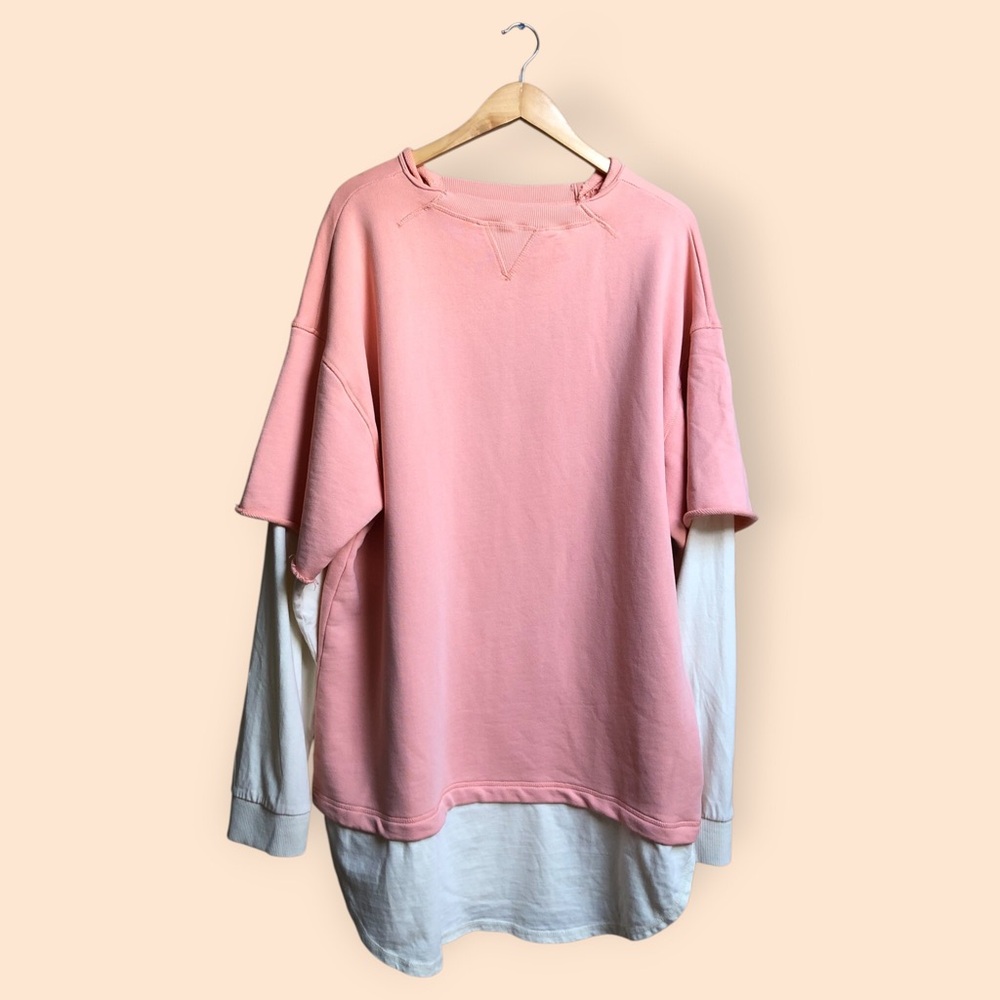 Free People NEW We The Free Skater Boy Twofer Pullover Sweatshirt Dress Women XL